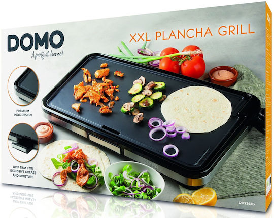 Domo Επιτραπέζια Ηλεκτρική Ψησταριά Raclette Λείας Πλάκας 2200W με Ρυθμιζόμενο Θερμοστάτη 55x30.5εκ.