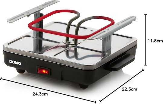 Domo Just us Tabletop Electric Grill Raclette Ribbed Plate 600W 21cmx21cmcm