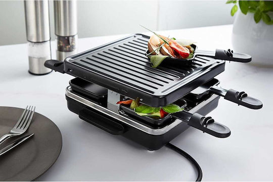 Domo Just us Tabletop Electric Grill Raclette Ribbed Plate 600W 21cmx21cmcm