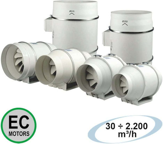 Airtechnic Εξαεριστήρας Αεραγωγών Ιn Line SEG-A 200/H Timer Διαμέτρου 200mm
