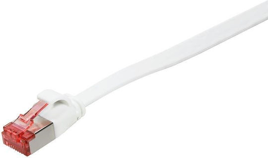 LogiLink Flache U/FTP (STP) Kat.6a Ethernet-Netzwerkkabel 10m Weiß 1Stück