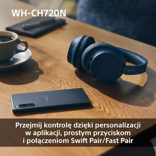 Sony WH-CH720N Wireless / Wired Over Ear Headphones with 35 hours of Operation and Quick Charge Pink