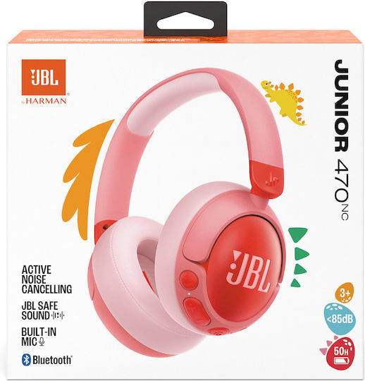 JBL Junior 470nc Wireless / Wired Kids' Over Ear Headphones with 50 Hours Playing Time Pink