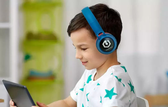 PowerLocus Buddy Ασύρματα / Ενσύρματα Παιδικά On Ear Ακουστικά με 15 ώρες Λειτουργίας Navy Red