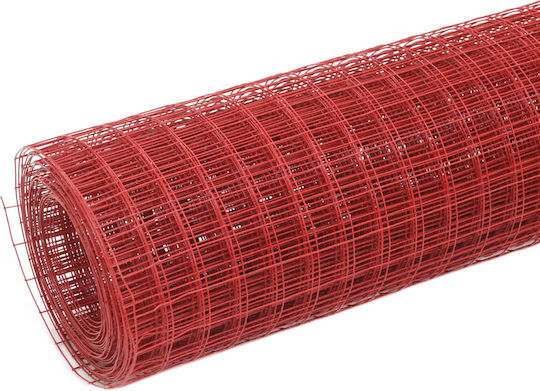 vidaXL Wire Fencing with PVC Coating Red 0.5x10m