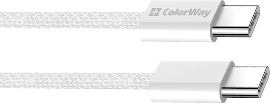 ColorWay Braided USB 2.0 Cable USB-C male - USB-C 60W PD Γκρι 1m CW-CBPDCC061-GR