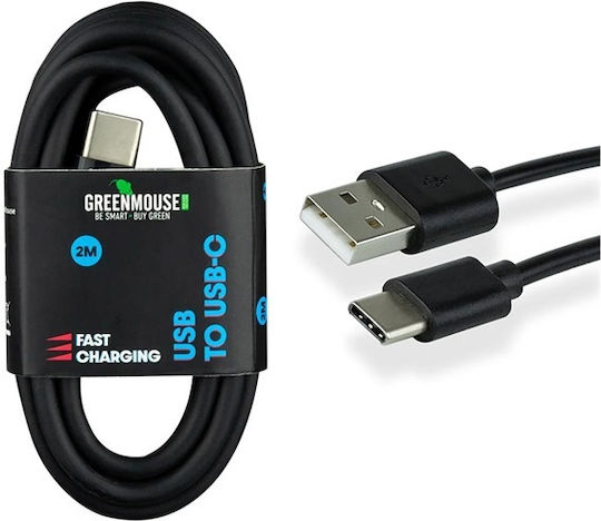 Green Mouse USB 2.0 Kabel USB Typ-C männlich - USB-A Schwarzes 2m
