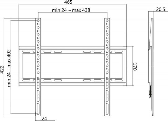 LogiLink BP0036 BP0036 Wandhalterung für Fernseher bis 55" und 35kg