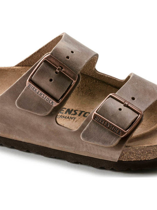 Arizona Oiled Leather Δερμάτινα Ανδρικά Σανδάλια Tabacco Brown Narrow Fit