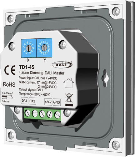 Eurolamp Dali Master Recessed ''td1-4s'' 4 Routes Monochrome Rf 145-71604