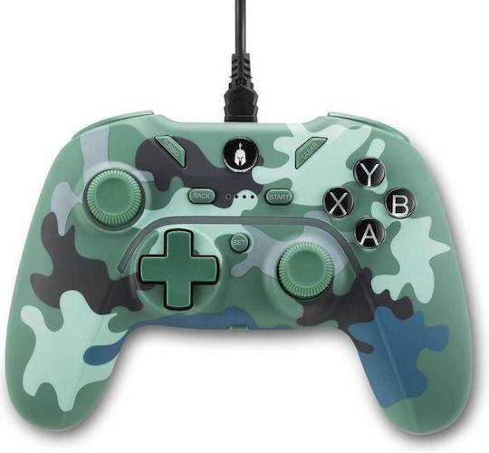 Spartan Gear Pelekys Cu fir Gamepad pentru PC / PS3 camuflaj verde