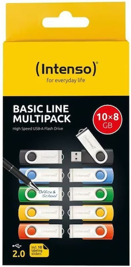 Intenso Basic Line 8GB USB 2.0 Стик Жълт