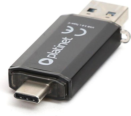Platinet C-Depo 128GB USB 3.0 Stick με σύνδεση USB-A & USB-C Μαύρο
