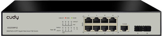 Cudy GS2008PS2 v1 Managed L2 PoE+ Switch με 8 Θύρες Gigabit (1Gbps) Ethernet και 2 SFP Θύρες
