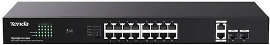 Tenda TEG1120P-16-150W Unmanaged PoE+ Switch με 18 Θύρες Ethernet και 2 SFP Θύρες