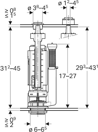 Geberit Integrierter Mechanismus mit Doppeltem Knopf 282.303.21.2