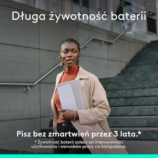 Logitech Keys To Go 2 Ασύρματο Bluetooth Πληκτρολόγιο για Tablet Αγγλικό US LightGray
