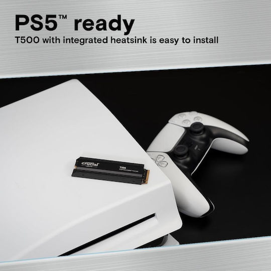 T500 SSD 1TB Typ M.2 mit PCI Express 4.0 und Kühlkörper (Kompatibel mit PlayStation 5) CT1000T500SSD5