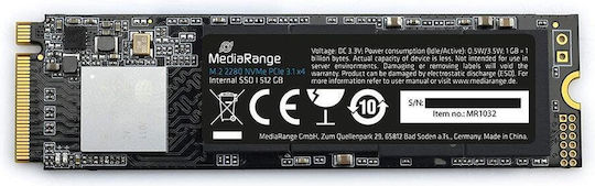 MediaRange MR1032 SSD 512GB M.2 Type with PCI Express 3.0 Connection MR1032