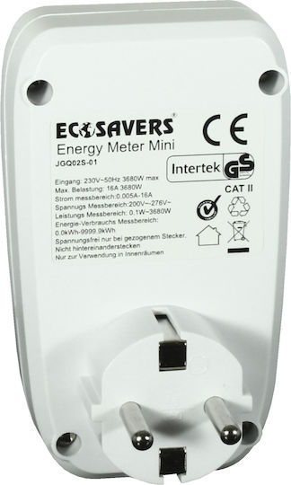 Ecosavers Energy Meter Mini Electrical Meter Socket 3.68kW