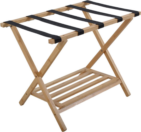 Ankor Wooden Foldable Hotel Luggage Rack Brown with Dimensions 66x41xH51cm Foldable