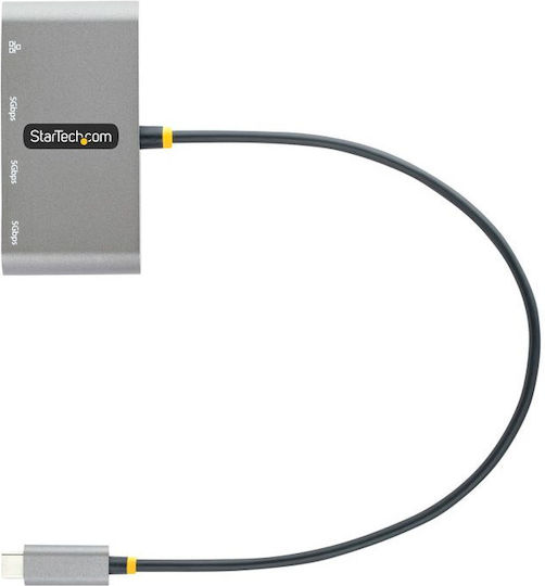 StarTech 3-Port USB 3.2 Hub with USB-C Connection Ethernet Gray