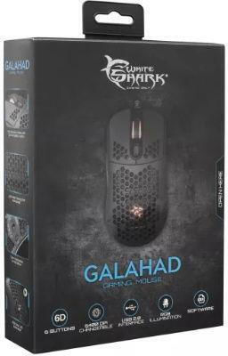 White Shark Galahad RGB Геймърска Мишка 6400 DPI Черен