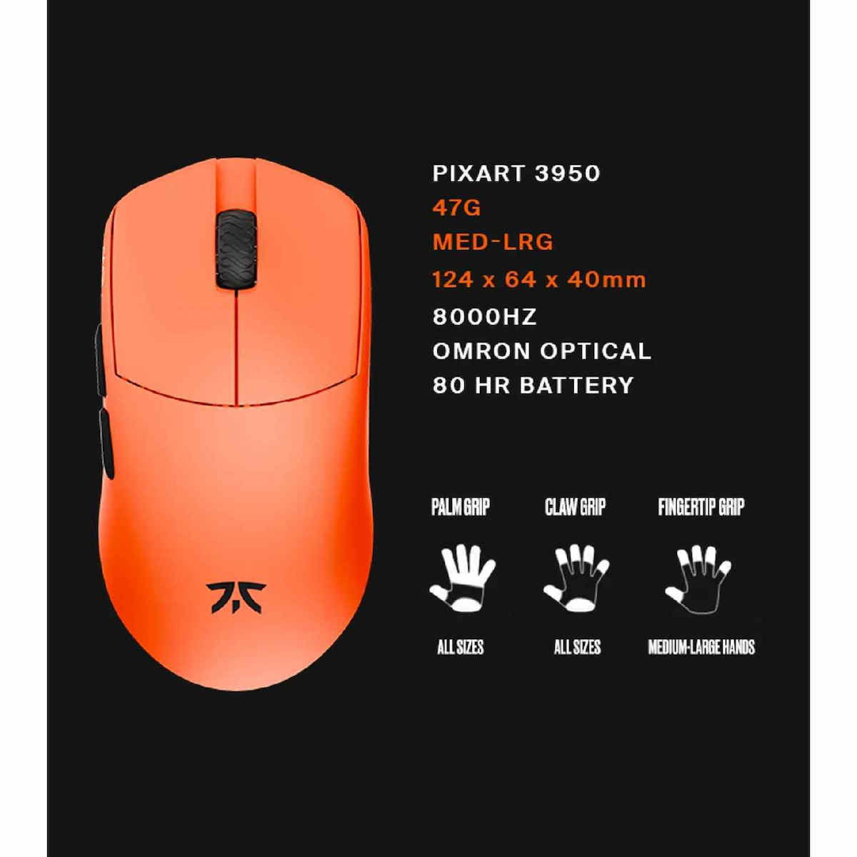 Fnatic x Lamzu MAYA 8K Gaming Mouse Portocaliu | Skroutz Romania