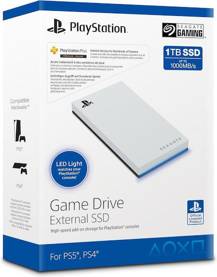 Seagate STMH1000200 USB 2.0 / USB 3.0 Εξωτερικός SSD 1TB 2.5" Λευκό