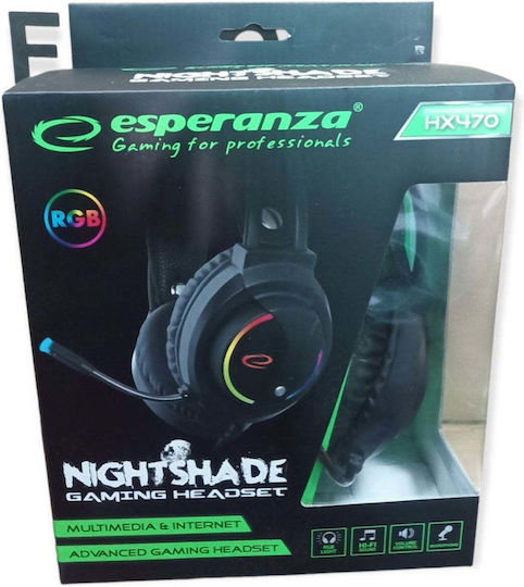 Esperanza Nightshade Over Ear Gaming Headset with Connection 3.5mm / USB