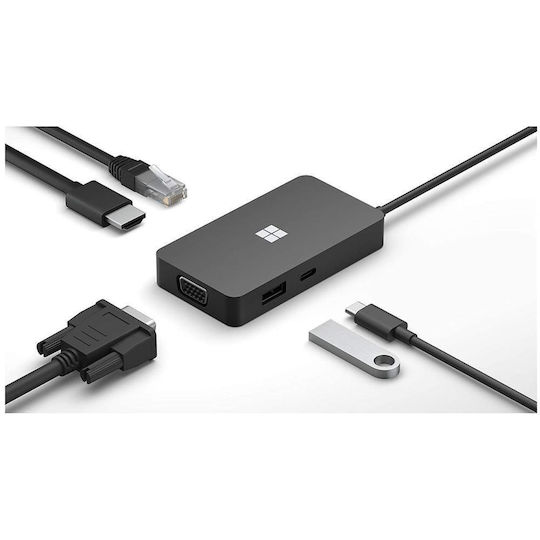 Microsoft Surface Travel Hub USB-C Docking Station με HDMI 4K PD Ethernet Μαύρο