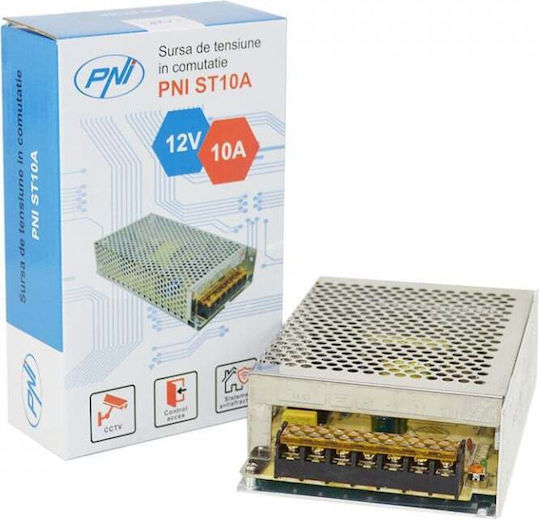 PNI 12V 10A Power Supply for CCTV Systems ST10A