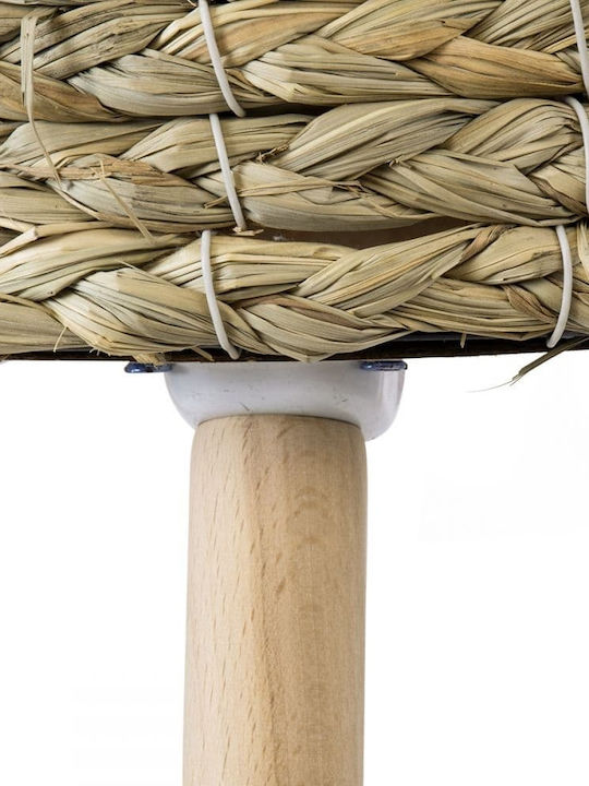 GloboStar Skopelos Planter Wicker Beige with Stand 26x26x36cm.