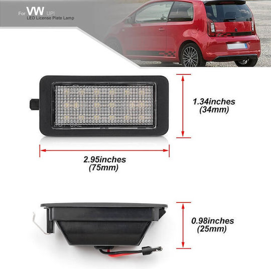 Vinstar License Plate Lights Led 12V for Seat Mii Skoda Citigo