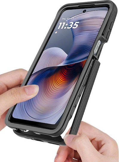 Tech-Protect DEFENSE 360 Full Cover Plastic / Silicone 1.23mm Black (Motorola Moto G15 / G15 Power / G17 / G17 Power)
