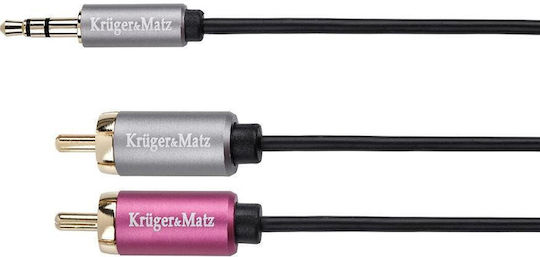 Kruger & Matz 3.5mm Male To 3.5mm Male Audio Cable Silver 3m KM0311