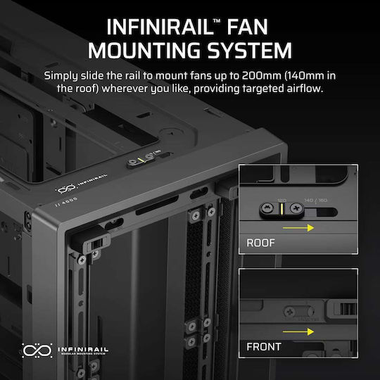 Corsair Frame 4000D Gaming Midi Tower Κουτί Υπολογιστή με Πλαϊνό Παράθυρο Μαύρο