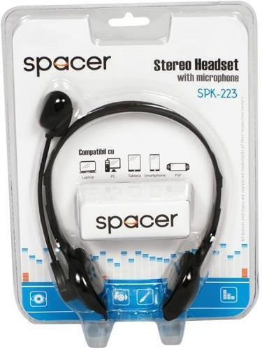 Spacer SPK-223 On Ear Căști Multimedia cu microfon și conexiune Jack de 3,5 mm