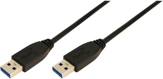 LogiLink USB 2.0 Кабел USB-A мъжки - USB-A мъжки Черен 1м CU0038