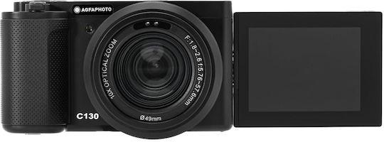 AgfaPhoto Realishot C130 Compact Φωτογραφική Μηχανή 24MP 4K UHD Οπτικού Ζουμ 10x Μαύρη