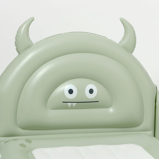 Sunnylife Φουσκωτό Στρώμα Ύπνου Διπλό Monster 185x145x80εκ. Πράσινο