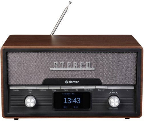 Denver MDA-525DW Retro Επιτραπέζιο Ραδιόφωνο DAB+ με Bluetooth και USB Καφέ