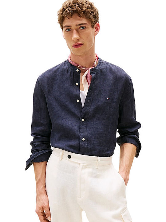 Long-sleeved Linen Shirt Desert Sky, Dark Blue