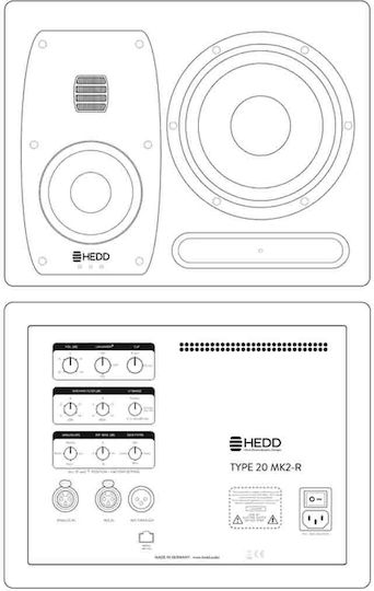 Hedd Type 20 MK2 Right Ηχείo Studio Monitor 7" 300W (Τεμάχιο) Λευκό