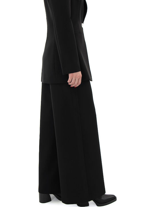 Women's High Waist Pantaloons in Straight Leg Style Black