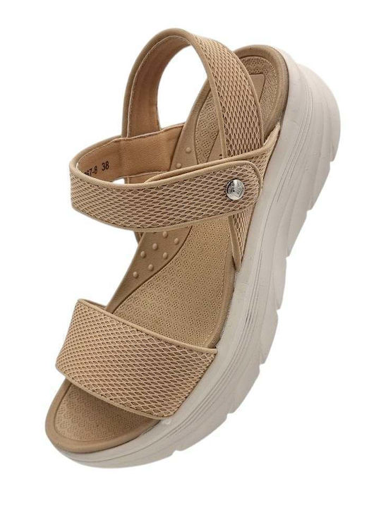 Flache Sandalen für Damen in Braun Farbe