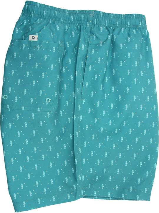 Men's Swimwear Bermuda Turquoise with Patterns