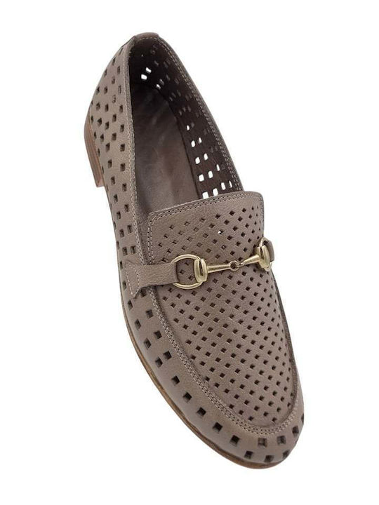 1766 Leather Women's Moccasins in Brown Color