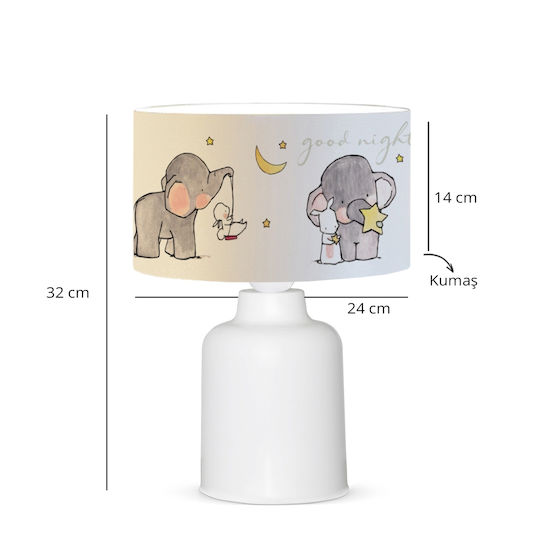 GloboStar Led Kids Portable Lamp Gray 24x24x32εκ.