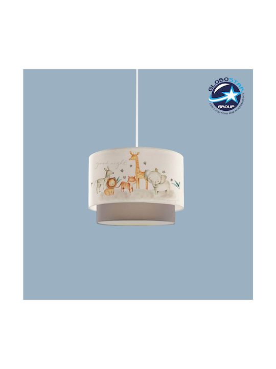 GloboStar Kids Fabric Single Ceiling Light E27 Giraffe White 8W 30x70cm